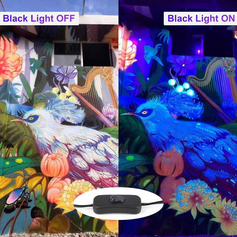 Arckarling 2 Pack 300W Blacklight 336 LEDs, UV Lamp Black Lights for Glow Party, 395nm, IP65 Outdoor Black Light Fixture for Halloween, Glow in The Dark Party, Fluorescent Poster Tapestry, Body Painting - Image 3